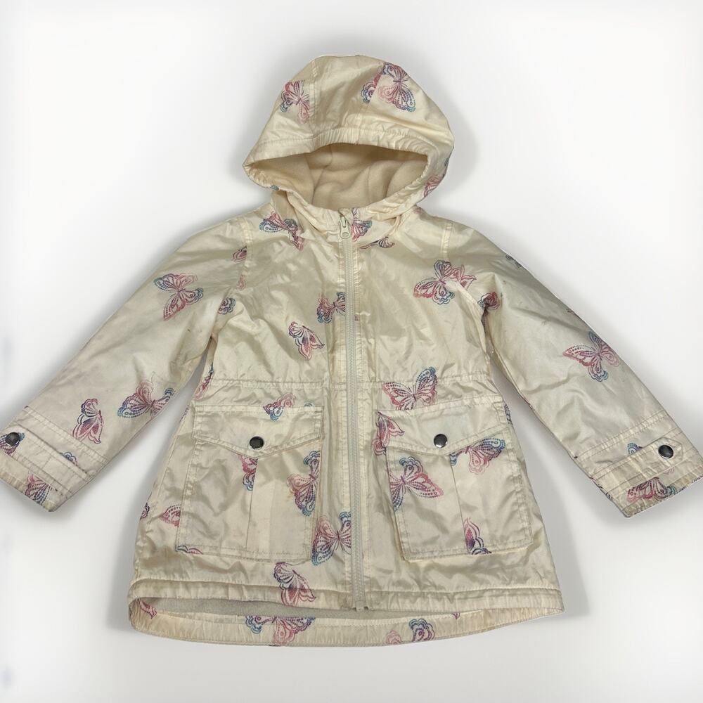 Osh Kosh B’Gosh Girls Hooded Coat Butterflies Fleece Lined Size 5